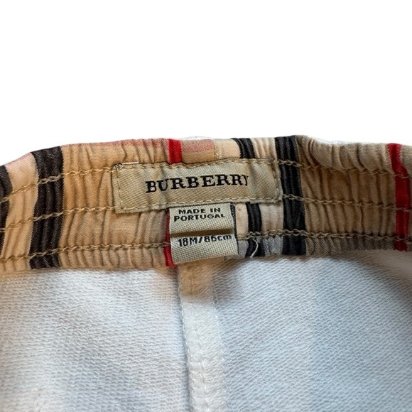 Authentic Burberry White Pants Girls 18 months Checked Flare C21 - Picture 3 of 10